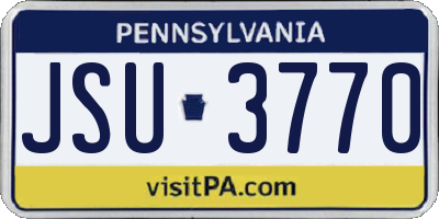 PA license plate JSU3770
