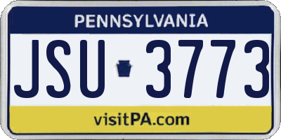 PA license plate JSU3773