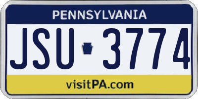 PA license plate JSU3774