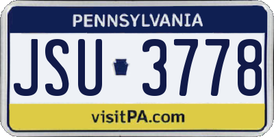 PA license plate JSU3778