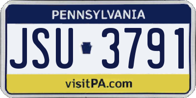 PA license plate JSU3791