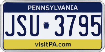 PA license plate JSU3795