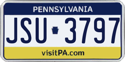 PA license plate JSU3797