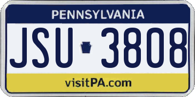 PA license plate JSU3808