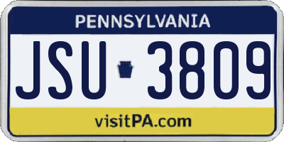 PA license plate JSU3809