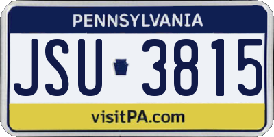 PA license plate JSU3815