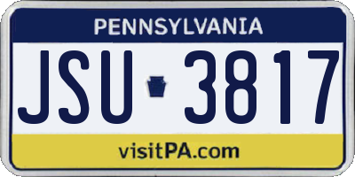 PA license plate JSU3817