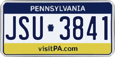 PA license plate JSU3841