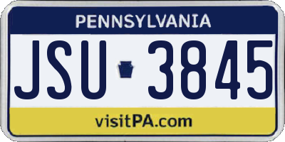 PA license plate JSU3845