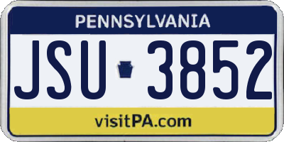 PA license plate JSU3852