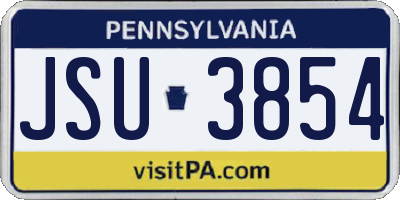 PA license plate JSU3854
