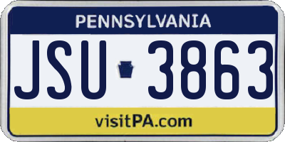 PA license plate JSU3863