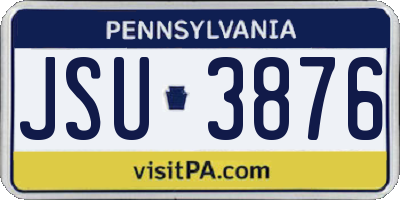 PA license plate JSU3876