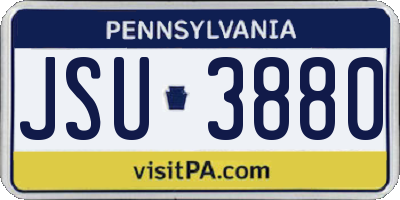 PA license plate JSU3880