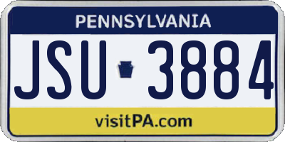 PA license plate JSU3884