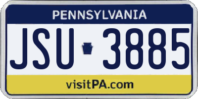 PA license plate JSU3885