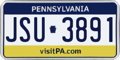 PA license plate JSU3891