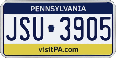 PA license plate JSU3905