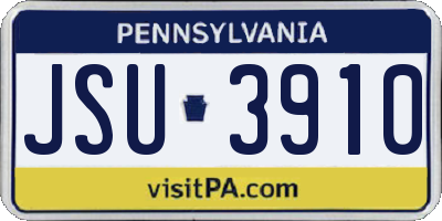 PA license plate JSU3910