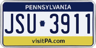 PA license plate JSU3911