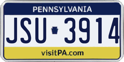 PA license plate JSU3914