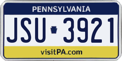 PA license plate JSU3921