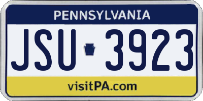PA license plate JSU3923
