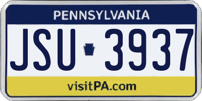 PA license plate JSU3937
