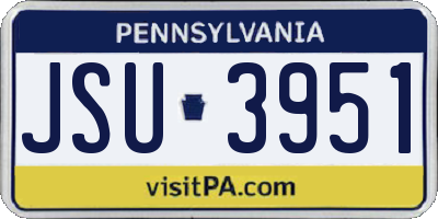 PA license plate JSU3951