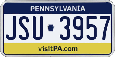 PA license plate JSU3957