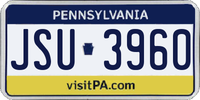 PA license plate JSU3960