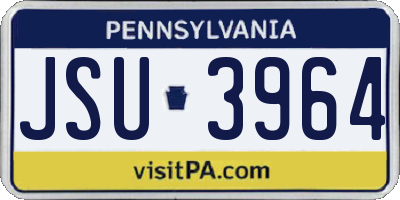 PA license plate JSU3964