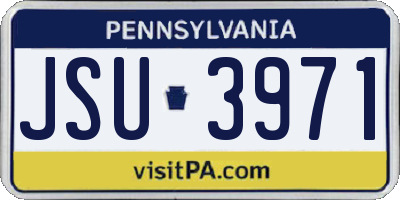 PA license plate JSU3971