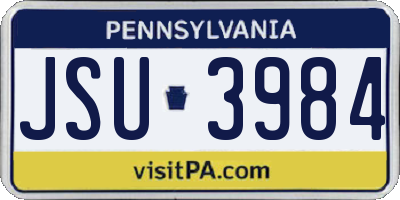PA license plate JSU3984