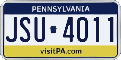 PA license plate JSU4011