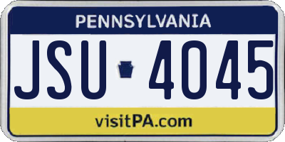 PA license plate JSU4045