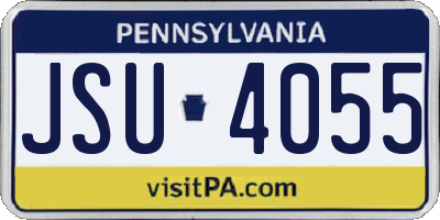 PA license plate JSU4055