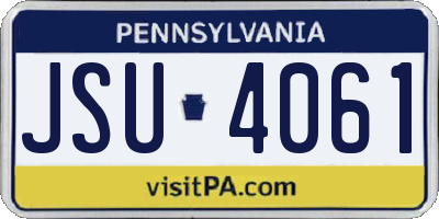 PA license plate JSU4061