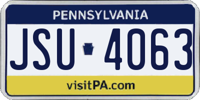 PA license plate JSU4063
