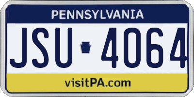 PA license plate JSU4064