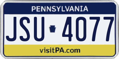 PA license plate JSU4077