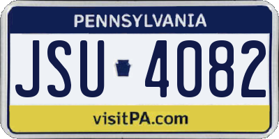 PA license plate JSU4082