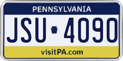 PA license plate JSU4090