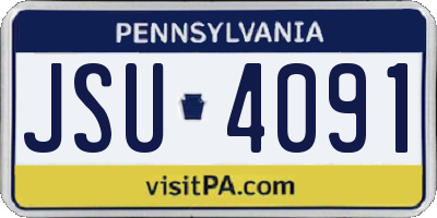 PA license plate JSU4091