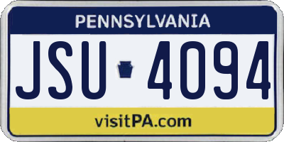 PA license plate JSU4094