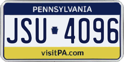 PA license plate JSU4096