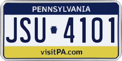PA license plate JSU4101