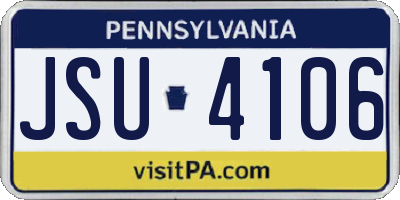 PA license plate JSU4106