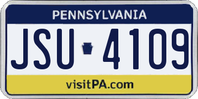 PA license plate JSU4109