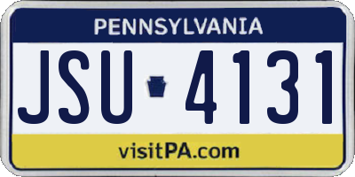 PA license plate JSU4131